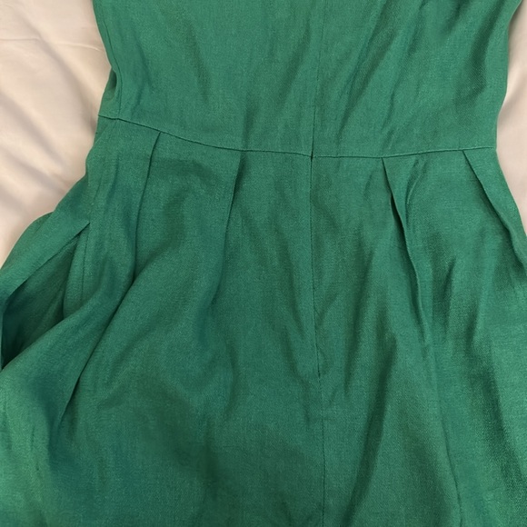 EUC LAN’SEND KELLY GREEN LINEN SHEATH DRESS SIZE 2 - Picture 9 of 11